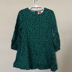 Mini Boden Green Leopard Print Dress